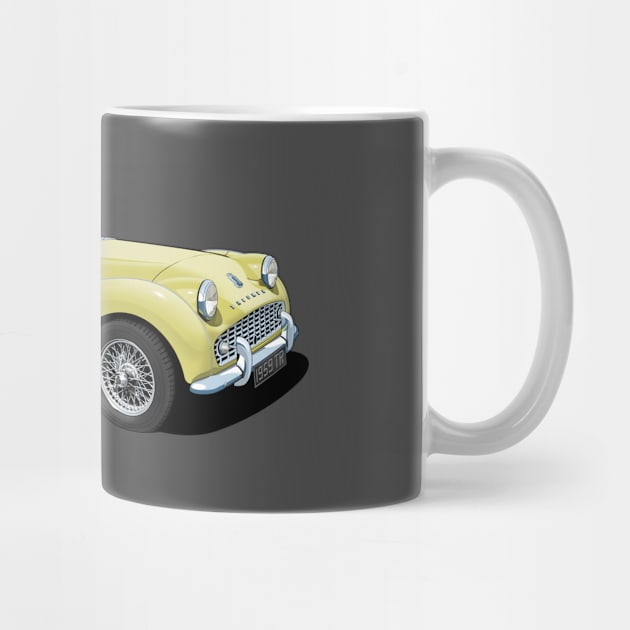 Triumph TR3 in yellow by candcretro